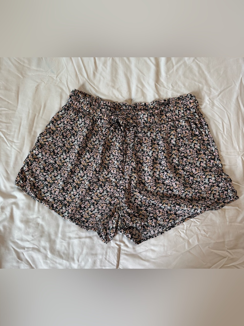 Arizona Jean Company Black Floral Drawstring Shorts